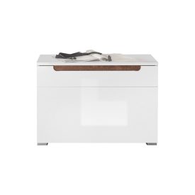 TURIN Cipősszekrény, fehér-modern tölgy