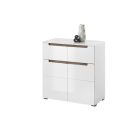 TURIN komód, fehér-modern tölgy, 2 ajtós, 2 fiókos