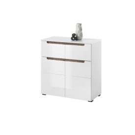 TURIN komód, fehér-modern tölgy, 2 ajtós, 2 fiókos
