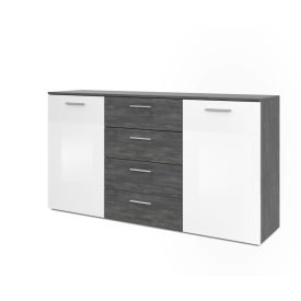 MELODY komód, beton-fehér, 3 részes