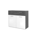 MELODY komód, beton-fehér, 2 részes