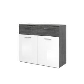 MELODY komód, beton-fehér, 2 részes