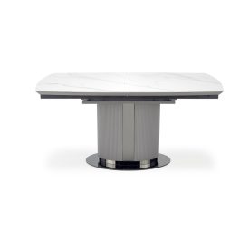   DANCAN Étkezőasztal, fehér márvány-szürke, Bővíthető