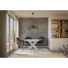 Xao Étkezőasztal, Magasfényű fehér-Beton 