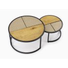 GARMINA dohányzóasztal szett, arany tölgy-fekete