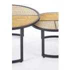 GARMINA dohányzóasztal szett, arany tölgy-fekete