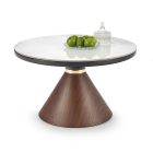 GENESIS dohányzóasztal, fehér márvány-dió-arany