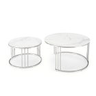 MERCURY dohányzóasztal szett, fehér márvány