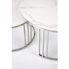 MERCURY dohányzóasztal szett, fehér márvány