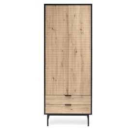 MURANO S-1 Gardróbszekrény, Kézműves Tölgy-Fekete