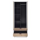 MURANO S-1 Gardróbszekrény, Kézműves Tölgy-Fekete