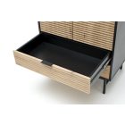 MURANO S-1 Gardróbszekrény, Kézműves Tölgy-Fekete