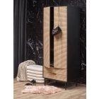 MURANO S-1 Gardróbszekrény, Kézműves Tölgy-Fekete