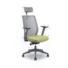   OFFICEPRO PORTIA Irodai forgószék fejtámlával+kartámla, zöld 