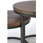 Oreo Dohányzóasztal készlet, Dió-Fekete