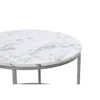 Paola Dohányzóasztal szett, Fehér Márvány-Ezüst
